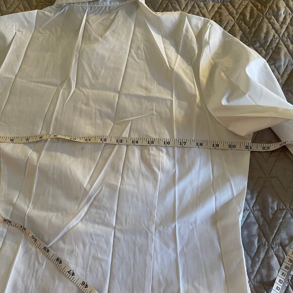 NEW Esabel C White Longsleeve Shirt w Polkadot Collar SZ L 10-12 French Cuffs - Picture 8 of 8